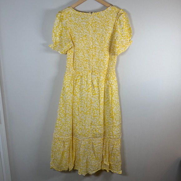 NEW Lost + Wander Sweet Summer Daze Yellow Floral Smocked Midi Dress Small NWT - Picture 8 of 8